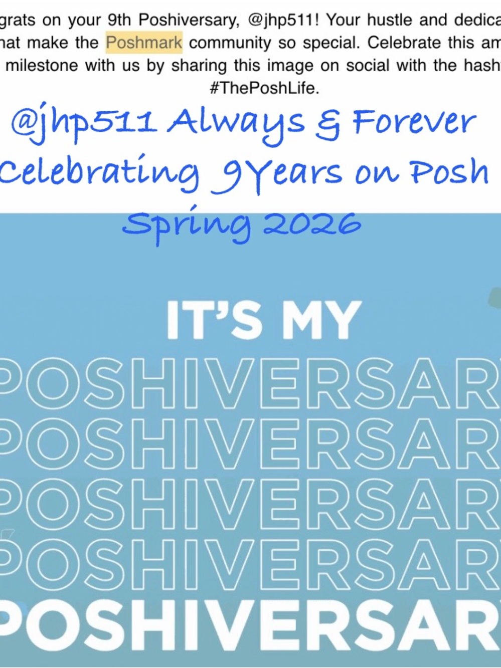 9 years on Poshmark Spring 2026! WOW! Jo @jhp511 Always & Forever